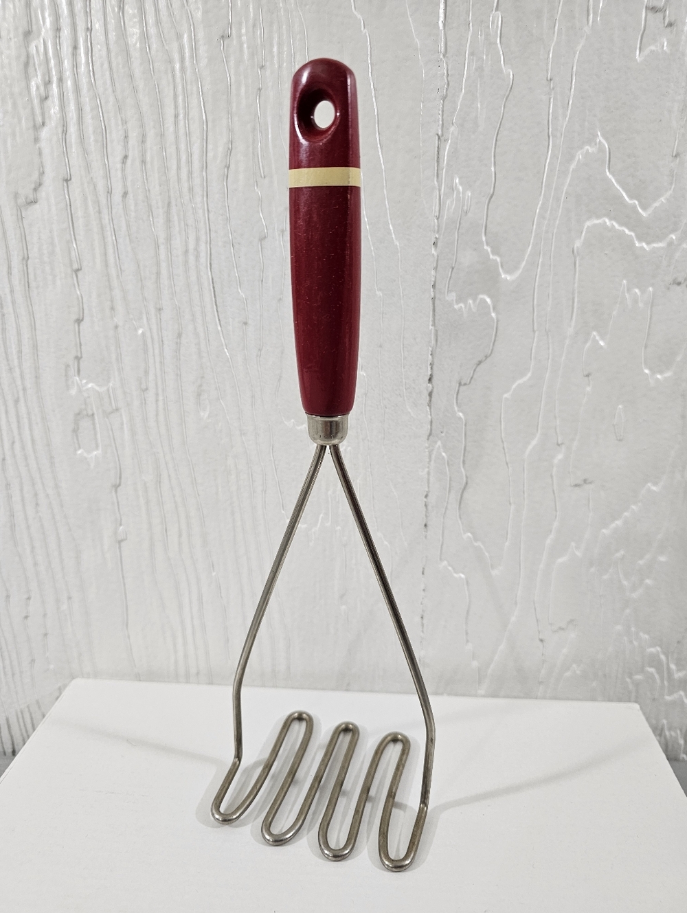 Vintage Potato Masher with Red Handle